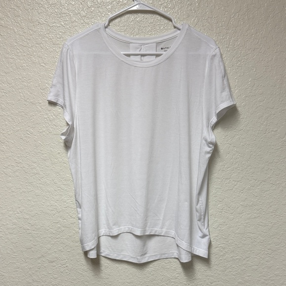 ATHLETA White With Ease Short Sleeve Tee Size Medium - Picture 3 of 10